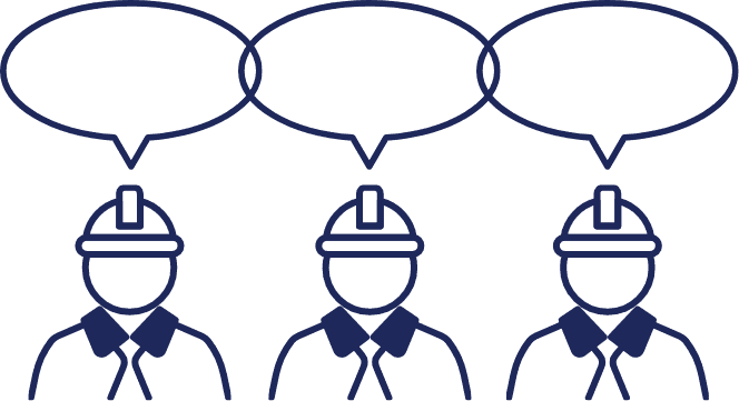 ミーティングしている人達